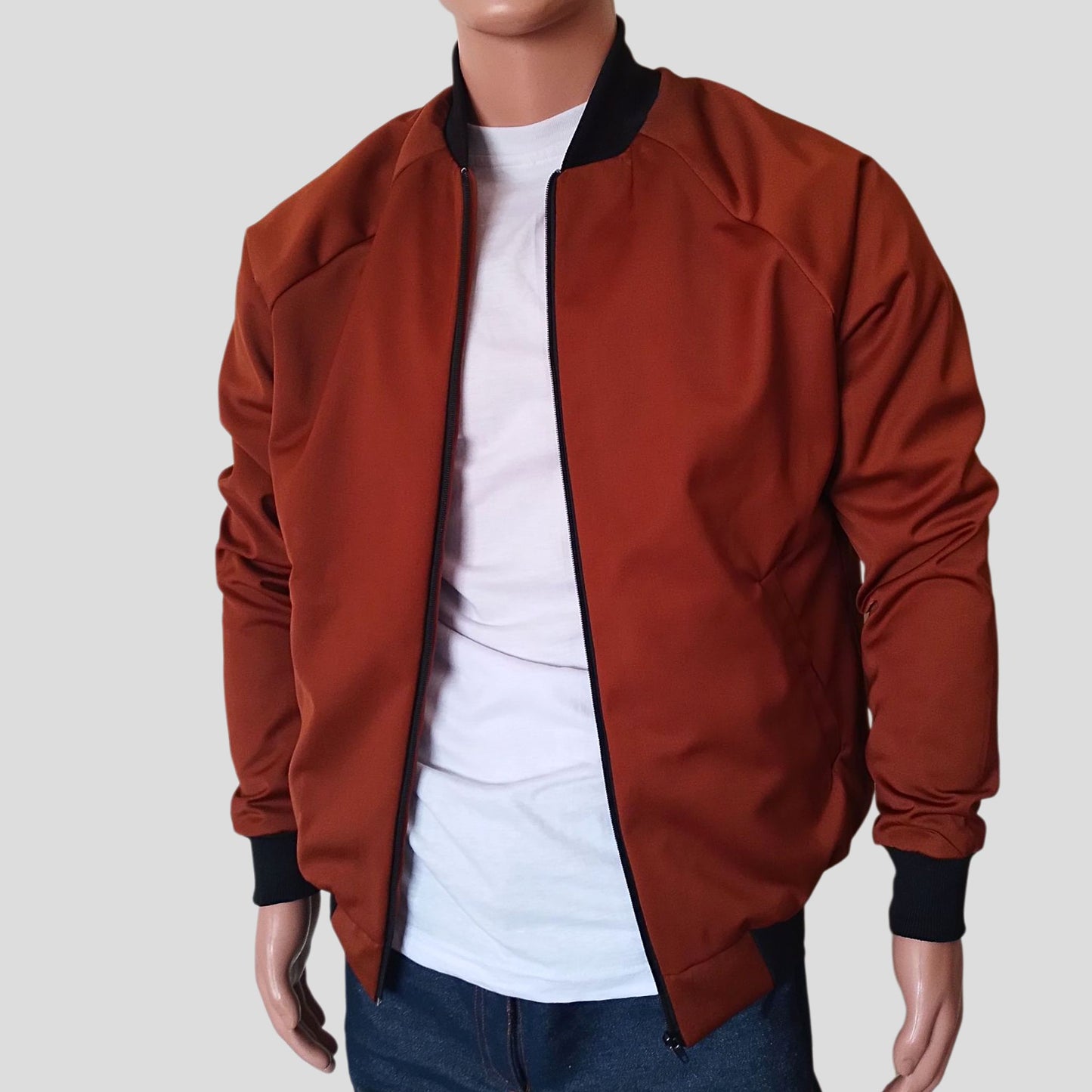 LD Raglan Bomber Jacket-Burnt Orange