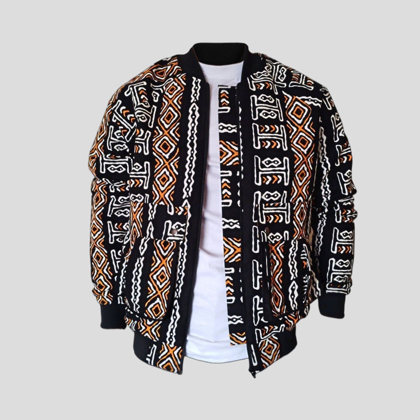 Cargo Ankara Bomber-Monochrome orange print