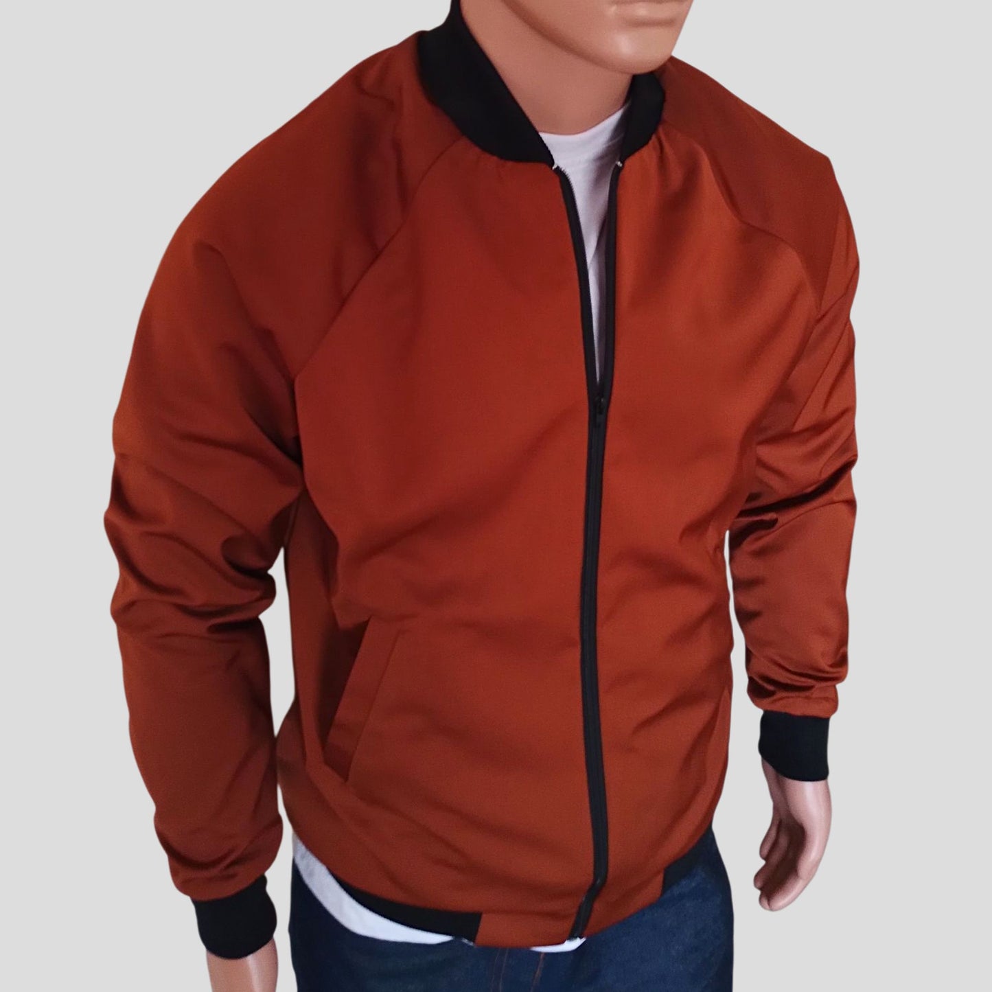LD Raglan Bomber Jacket-Burnt Orange