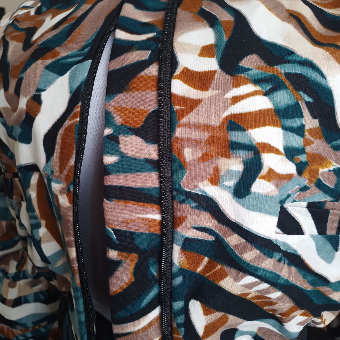 Ankara Bomber Jacket-Abstract swirl print