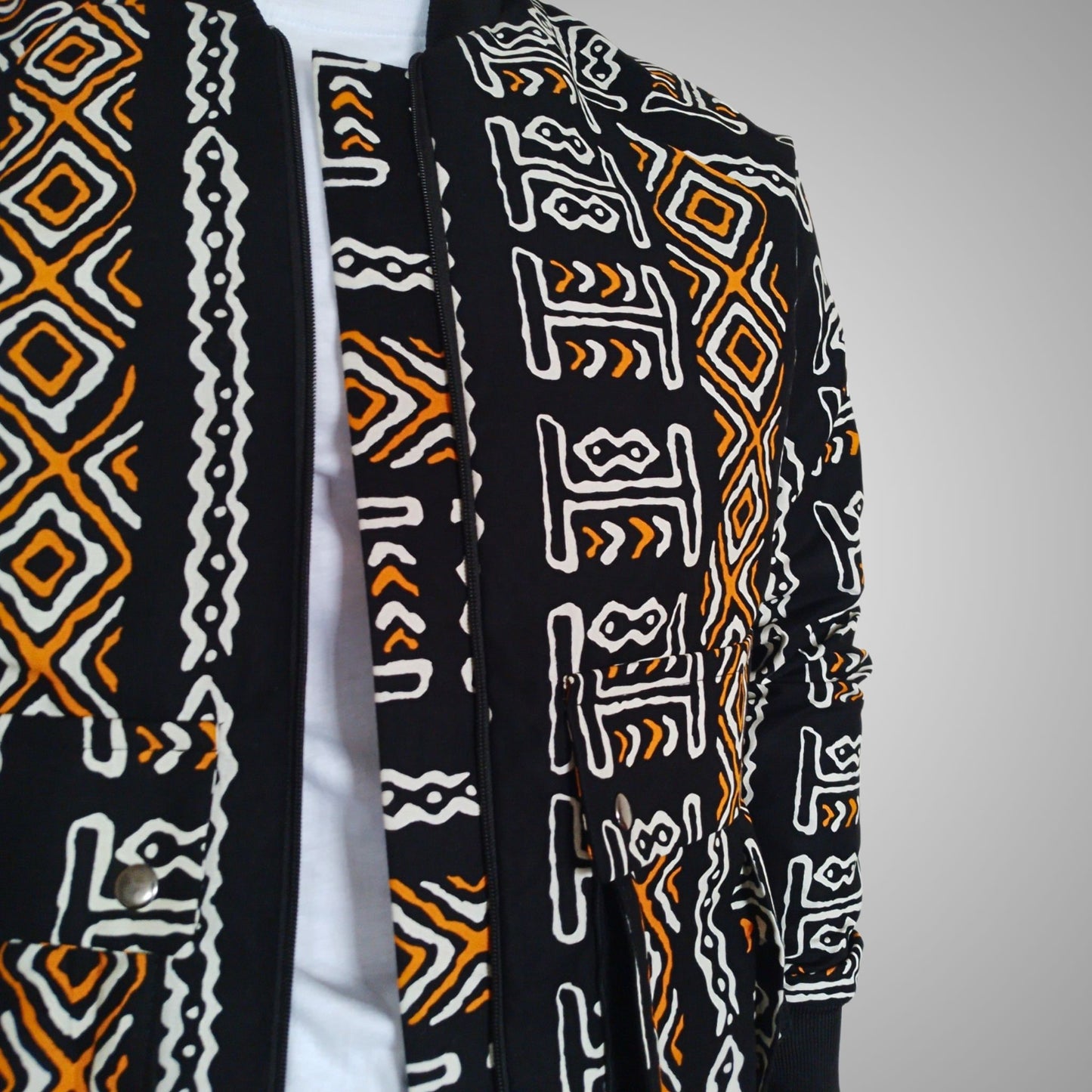 Cargo Ankara Bomber-Monochrome orange print