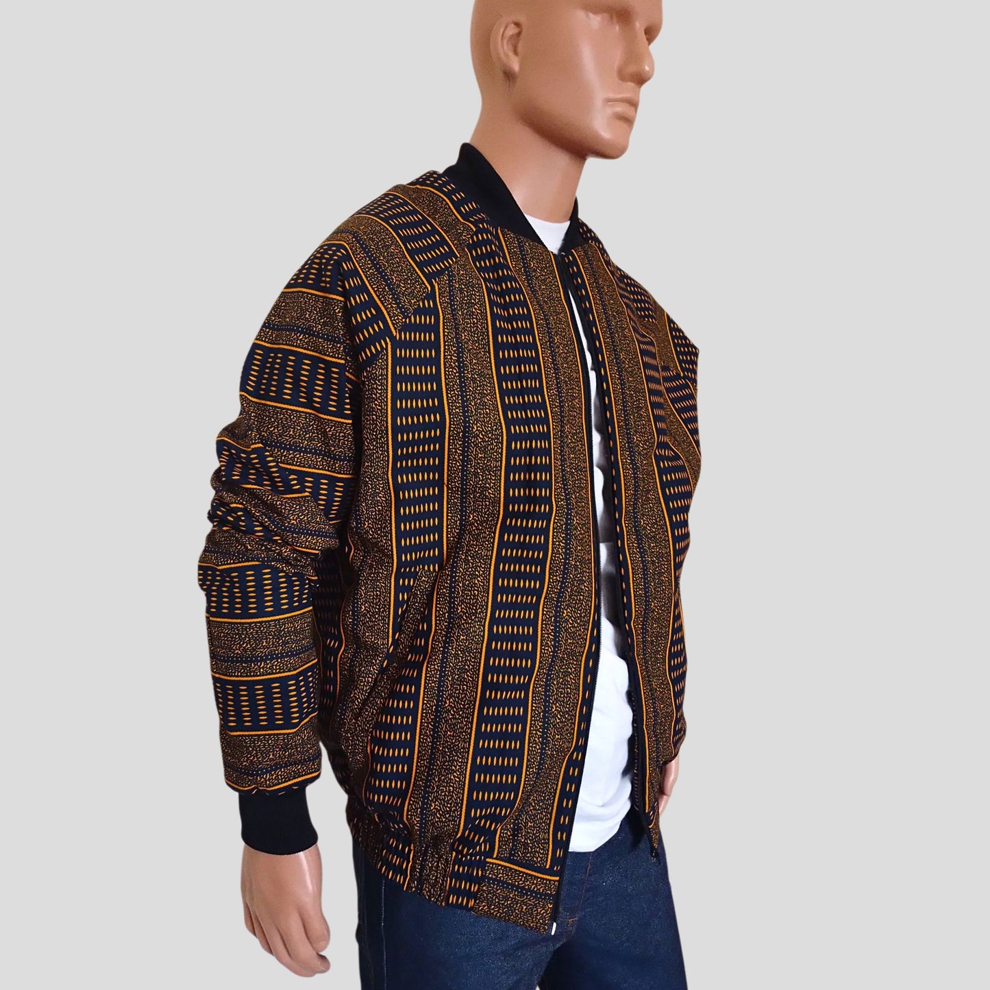 Ankara Bomber Jacket - kente print