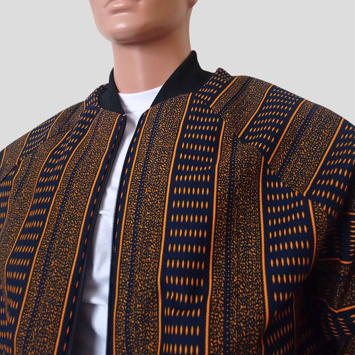Ankara Bomber Jacket - kente print