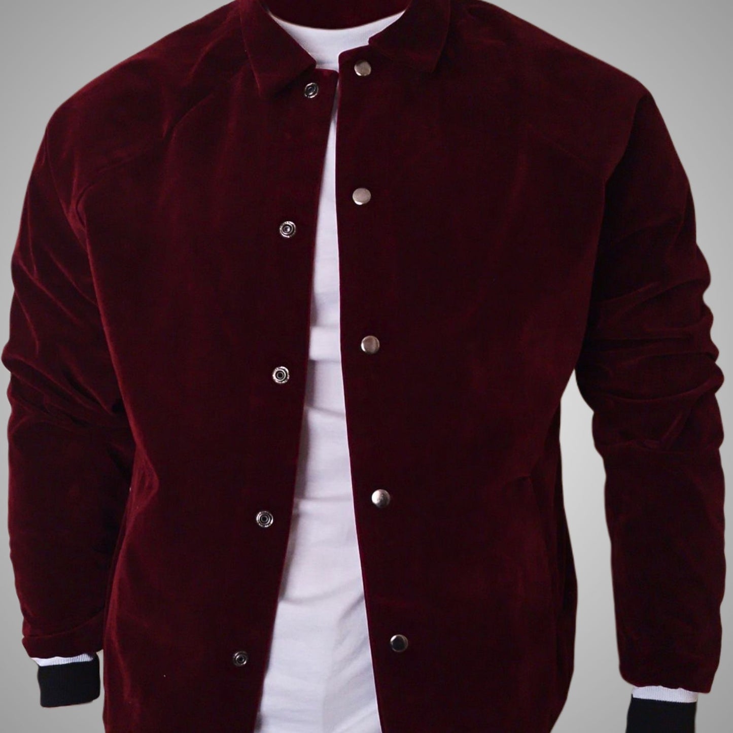 Velvet Bomber jacket-maroon