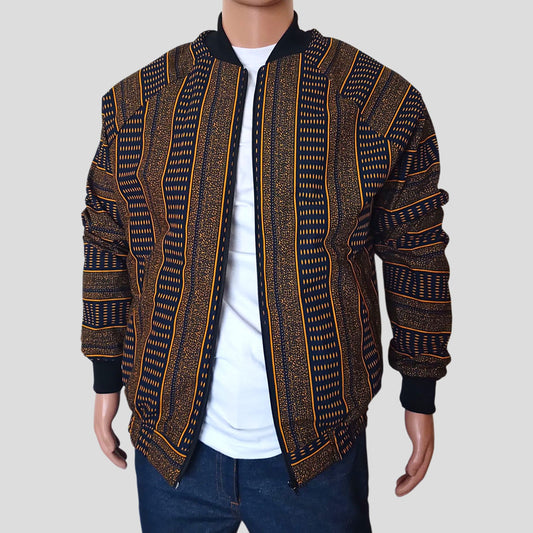 Ankara Bomber Jacket - kente print