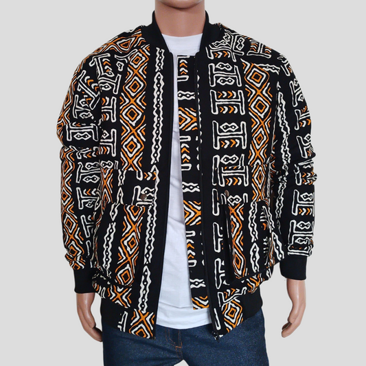 Cargo Ankara Bomber-Monochrome orange print