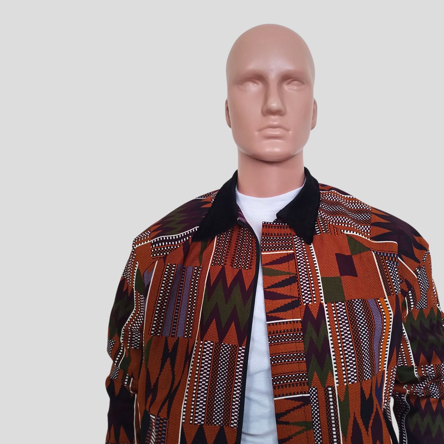 Ankara Bomber Jacket - kente print